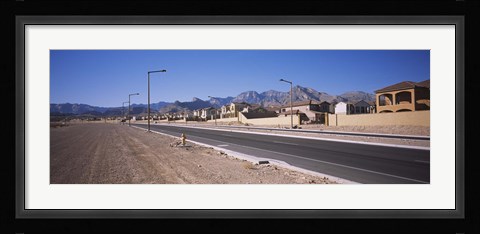 Framed Houses in a row along a road, Las Vegas, Nevada, USA Print
