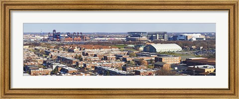 Framed High angle view of a baseball stadium in a city, Eagles Stadium, Philadelphia, Pennsylvania, USA Print