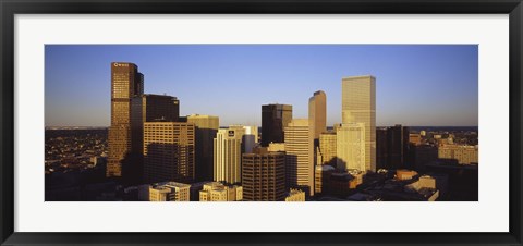 Framed Sun reflecting off skyscrapers in Denver, Colorado, USA Print