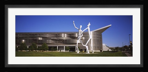 Framed Dancers sculpture by Jonathan Borofsky in front of a building, Colorado Convention Center, Denver, Colorado Print