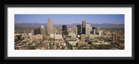Framed Aerial view of Denver city, Colorado, USA Print