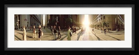 Framed Group of people walking on the street, Montgomery Street, San Francisco, California, USA Print