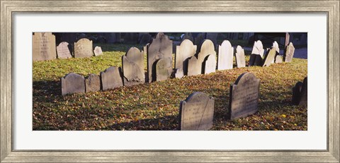 Framed Tombstones in a cemetery, Copp&#39;s Hill Burying Ground, Boston, Massachusetts Print