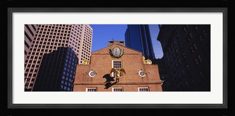 Framed Low angle view of a golden eagle outside of a building, Old State House, Freedom Trail, Boston, Massachusetts, USA Print