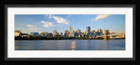 Framed Waterfront Buildings in Cincinnati Print