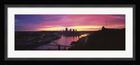 Framed Pittsburgh West End Bridge Sunset Print