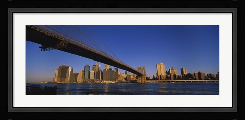 Framed Brooklyn Bridge, East River, Manhattan, New York City, New York State Print