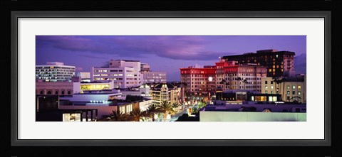 Framed High angle view of buildings in a city, Rodeo Drive, Beverly Hills, California, USA Print
