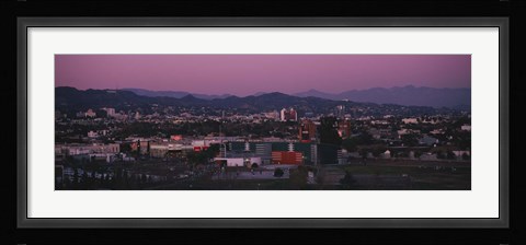 Framed High angle view of an observatory in a city, Griffith Park Observatory, City of Los Angeles, California, USA Print