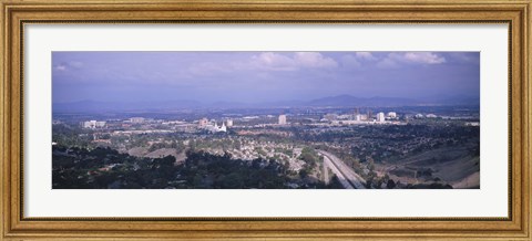 Framed High angle view of a temple in a city, Mormon Temple, La Jolla, San Diego, California, USA Print