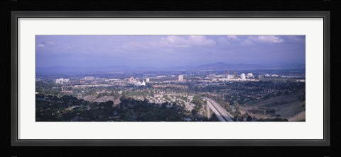 Framed High angle view of a temple in a city, Mormon Temple, La Jolla, San Diego, California, USA Print