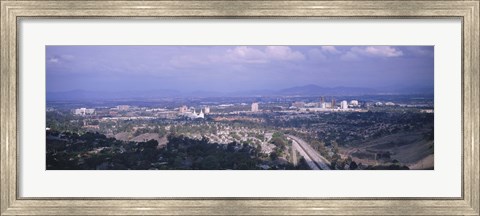 Framed High angle view of a temple in a city, Mormon Temple, La Jolla, San Diego, California, USA Print