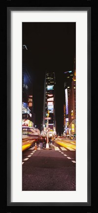 Framed Pedestrians waiting for crossing road, Times Square, Manhattan, New York City, New York State, USA Print
