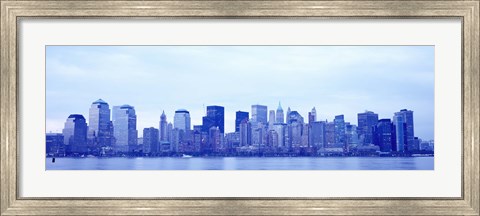 Framed New York Skyline in Blue Print