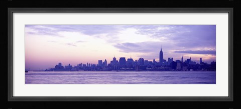 Framed Skyscrapers at the waterfront at sunrise, Manhattan, New York City, New York State, USA Print