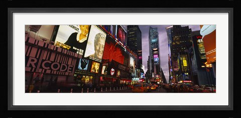 Framed Buildings lit up at night, Times Square, Manhattan Print