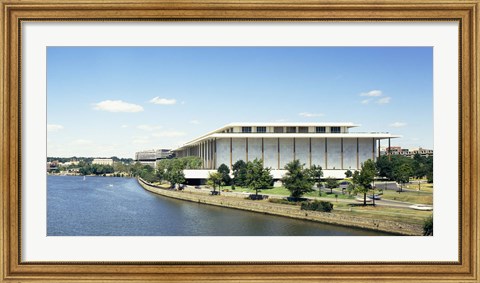 Framed Buildings along a river, Potomac River, John F. Kennedy Center for the Performing Arts, Washington DC, USA Print
