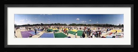 Framed High angle view of AIDS quilt on display, Washington DC, USA Print