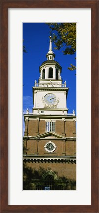 Framed Low angle view of a clock tower, Independence Hall, Philadelphia, Pennsylvania, USA Print
