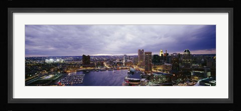 Framed Baltimore with Cloudy Sky at Dusk Print