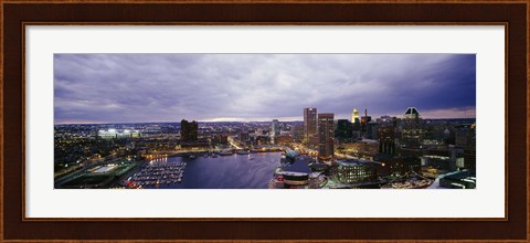 Framed Baltimore with Cloudy Sky at Dusk Print