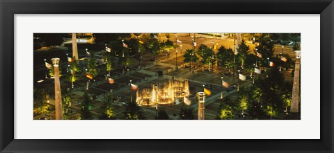 Framed High angle view of fountains in a park lit up at night, Centennial Olympic Park, Atlanta, Georgia, USA Print