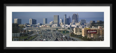 Framed High angle view of traffic on a highway, Atlanta, Georgia Print