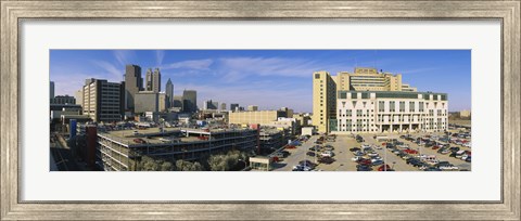 Framed Hospital in a city, Grady Memorial Hospital, Skyline, Atlanta, Georgia, USA Print