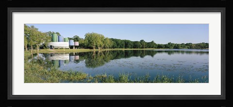 Framed Reflection of trees in water, Warner Park, Madison, Dane County, Wisconsin, USA Print