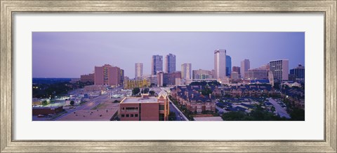Framed Skyscrapers in a city at dusk, Fort Worth, Texas, USA Print