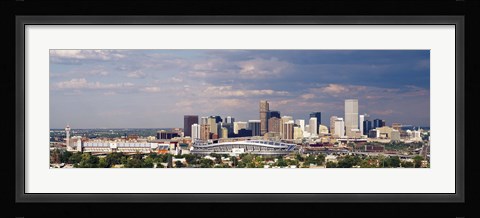 Framed Skyline with Invesco Stadium, Denver, Colorado, USA Print