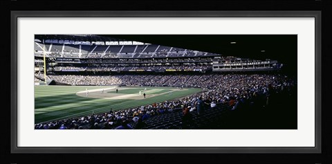 Framed Baseball players playing baseball in a stadium, Safeco Field, Seattle, King County, Washington State, USA Print