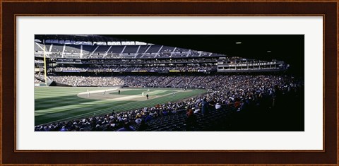 Framed Baseball players playing baseball in a stadium, Safeco Field, Seattle, King County, Washington State, USA Print