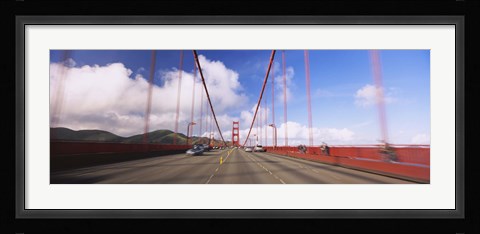 Framed Cars on a bridge, Golden Gate Bridge, San Francisco, California, USA Print