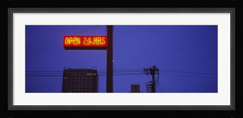 Framed Low angle view of a neon sign, San Francisco, California Print
