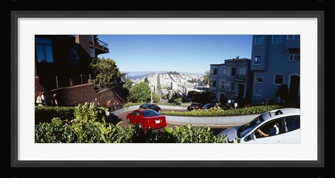 Framed Cars on a street, Lombard Street, San Francisco, California, USA Print