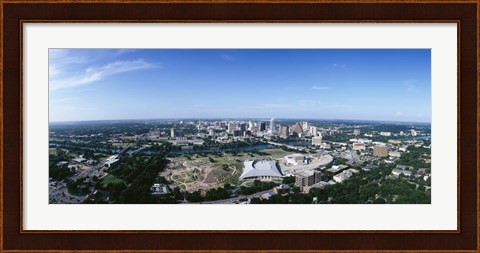 Framed Aerial view of a city, Austin, Travis County, Texas Print