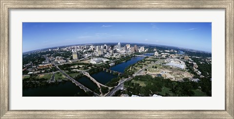 Framed Bird&#39;s Eye view of Austin,Texas Print