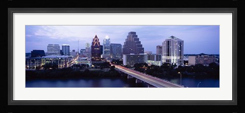 Framed Bridge across a lake, Town Lake, Colorado River, Austin, Texas, USA Print