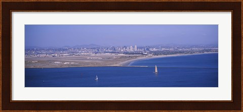 Framed High angle view of a coastline, Coronado, San Diego, San Diego Bay, California Print