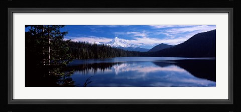 Framed Reflection of clouds in water, Mt Hood, Lost Lake, Mt. Hood National Forest, Hood River County, Oregon, USA Print