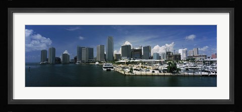 Framed Skyscrapers at the waterfront viewed from Biscayne Bay, Ocean Drive, South Beach, Miami Beach, Florida, USA Print