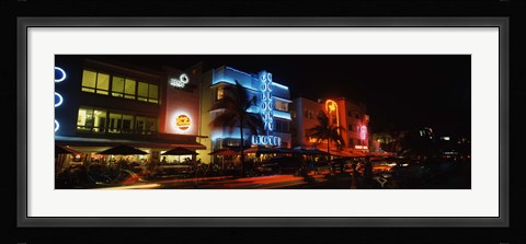 Framed Ocean Drive, South Beach, Miami Beach, Florida Print