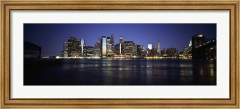 Framed Manhattan skyline seen from Fulton Ferry, Brooklyn, New York City, New York State, USA Print