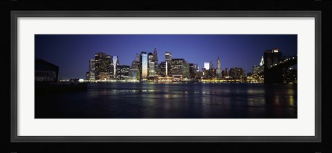 Framed Manhattan skyline seen from Fulton Ferry, Brooklyn, New York City, New York State, USA Print