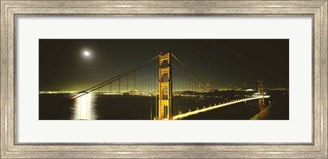 Framed Golden Gate Bridge at Night, San Francisco, California, USA Print