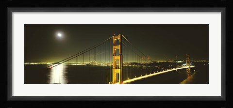 Framed Golden Gate Bridge at Night, San Francisco, California, USA Print