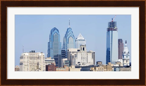 Framed Skyscrapers in a city, Philadelphia, Philadelphia County, Pennsylvania, USA Print