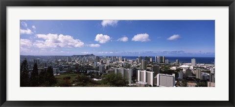 Framed Honolulu City Skyline Print