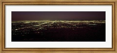 Framed High angle view of a city, South Mountain Park, Maricopa County, Phoenix, Arizona, USA Print